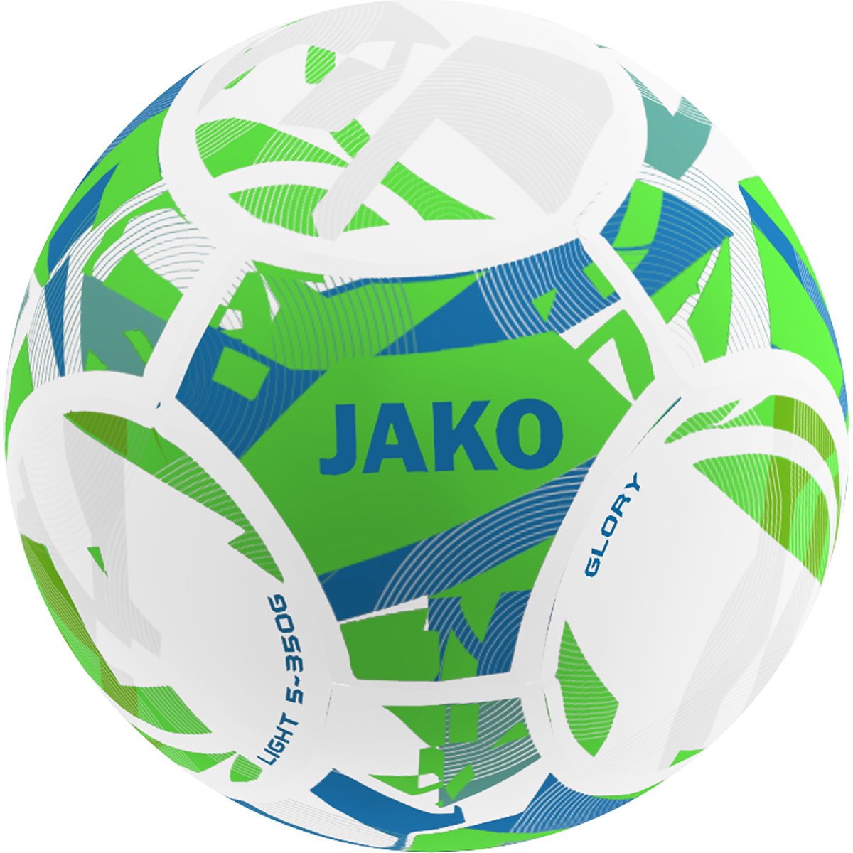 1200x1200-2380 Jako Glory 350G (Size 5) Lightbal - Wit / Fluo Groen / Jako Blauw | Maat: 5 - Afbeelding 1