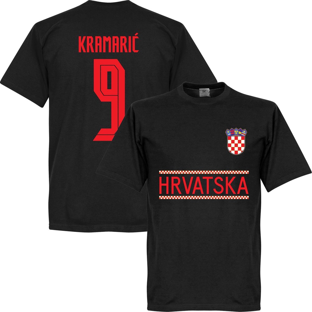 1200x1200-2443 Kroatië Kramaric 9 Team T-Shirt 2021-2022 - Zwart - L - Afbeelding 1