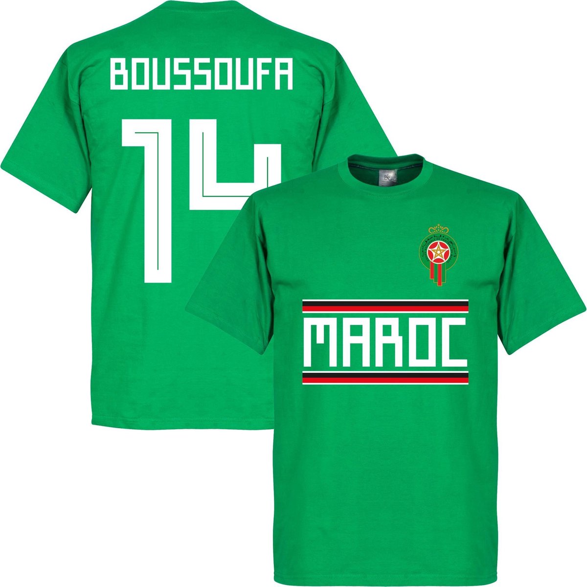 1200x1200-2539 Marokko Boussoufa 14 Team T-Shirt - Groen - XL - Afbeelding 1