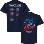 Frankrijk Allez Les Bleus WK Selectie 2018 T-Shirt - Navy - XXL