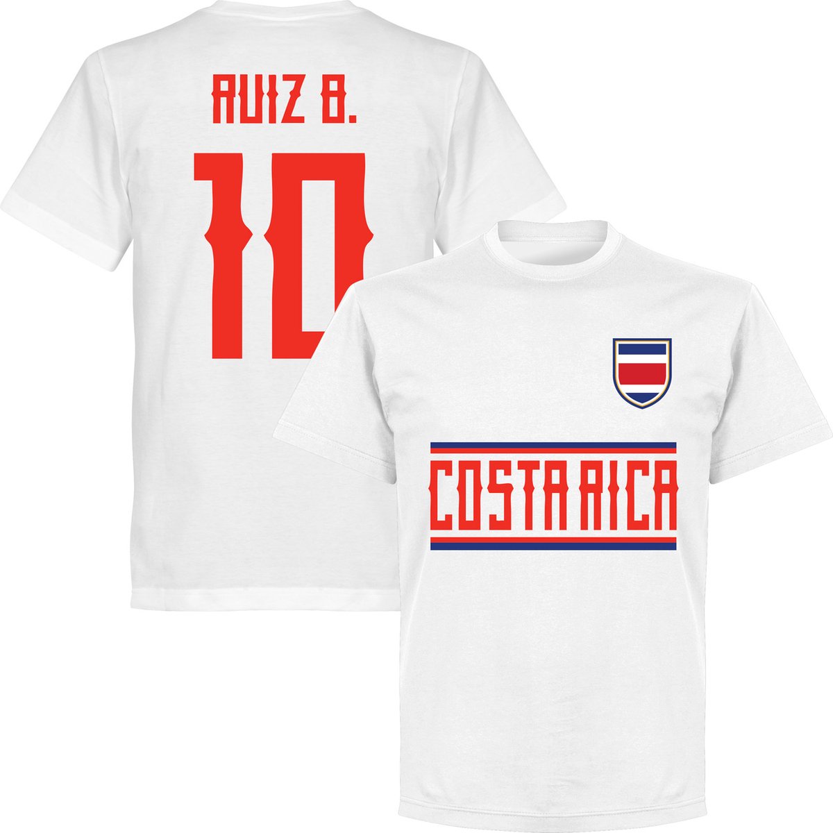 1200x1200-2594 Costa Rica Ruiz B. 10 Team T-Shirt - Wit - 4XL - Afbeelding 1