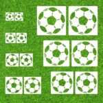 14 Stuks Voetbal Teken Sjablonen, Milky White PET Stencils voor Schilderen op Stof, Hout, Glas of Muren, 22.5 cm, Ideaal voor Creatieve Projecten en Decoratie