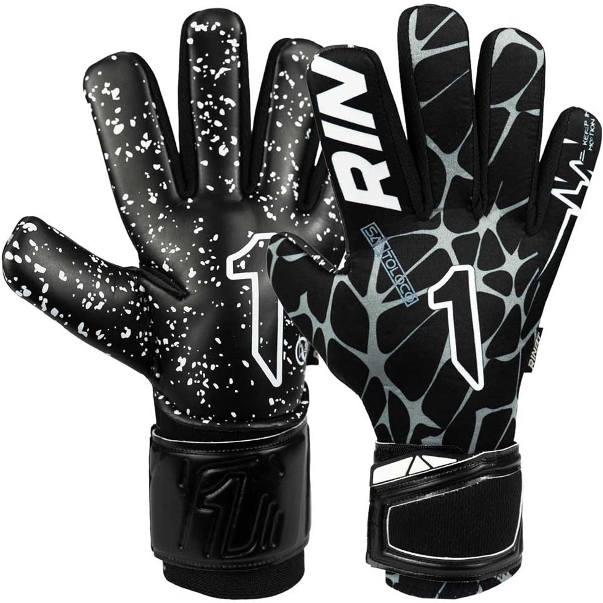 1200x1200-2625 Rinat Santoloco As Keepershandschoenen Zwart 10 - Afbeelding 1