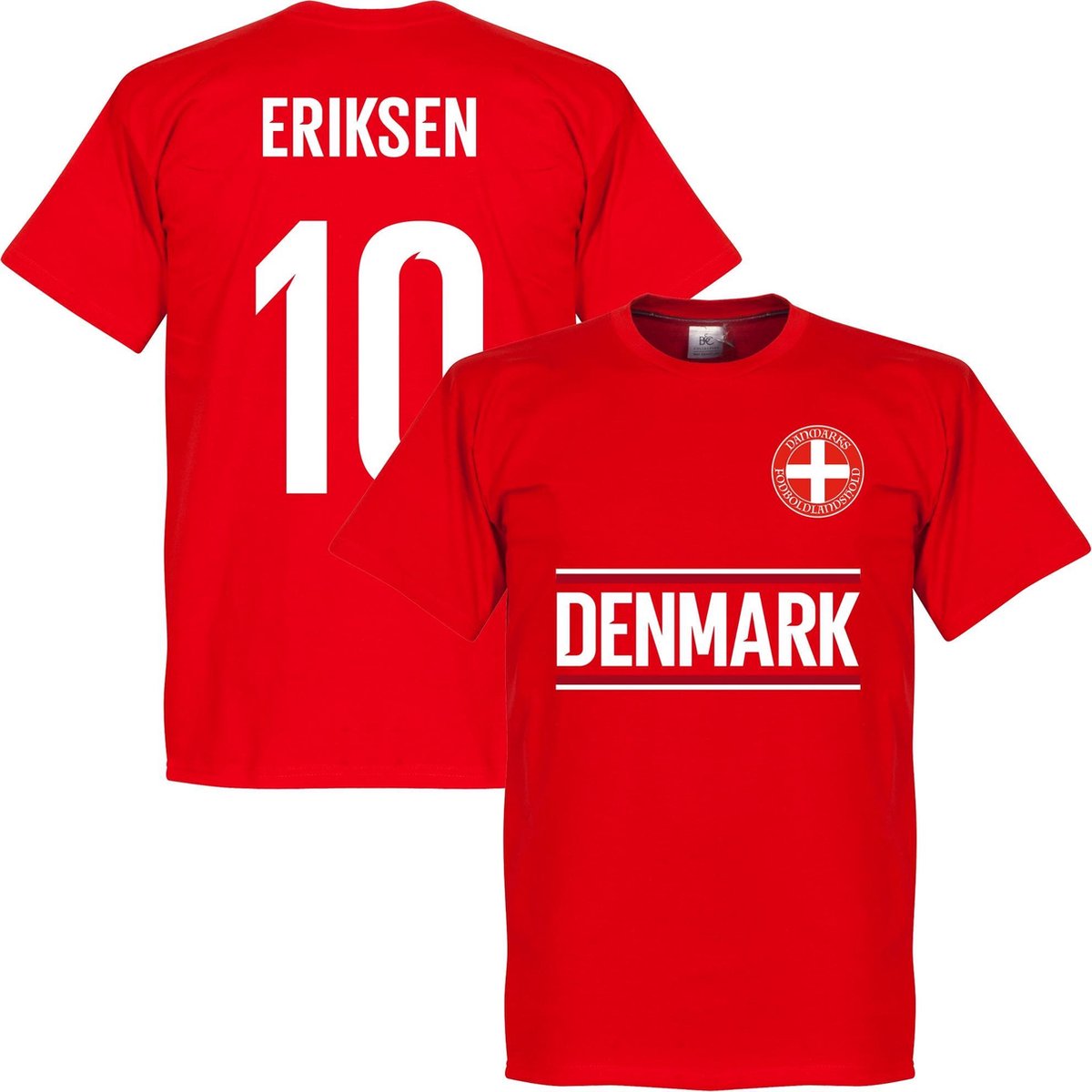 1200x1200-2656 Denemarken Eriksen 10 Team T-Shirt - Rood - S - Afbeelding 1