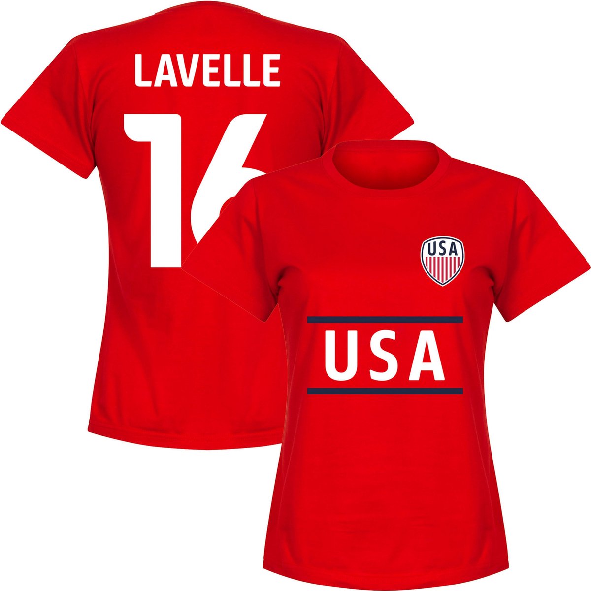 1200x1200-2658 Verenigde Staten Levelle 16 Team Dames T-Shirt - Rood - L - Afbeelding 1