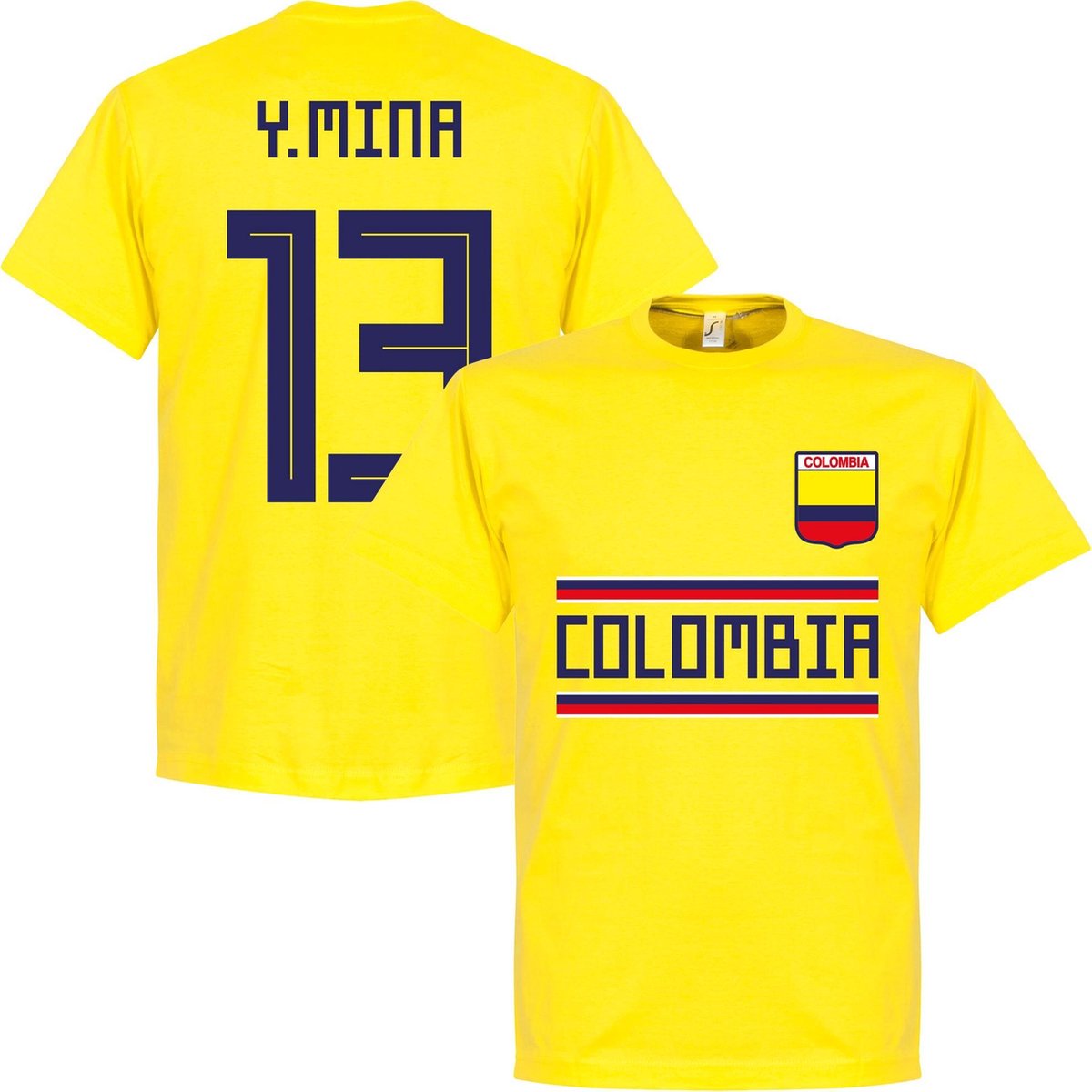 1200x1200-2689 Colombia Y. Mina 13 Team T-Shirt - Geel - M - Afbeelding 1