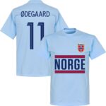 Noorwegen Ødegaard 11 Team T-shirt - Lichtblauw - M