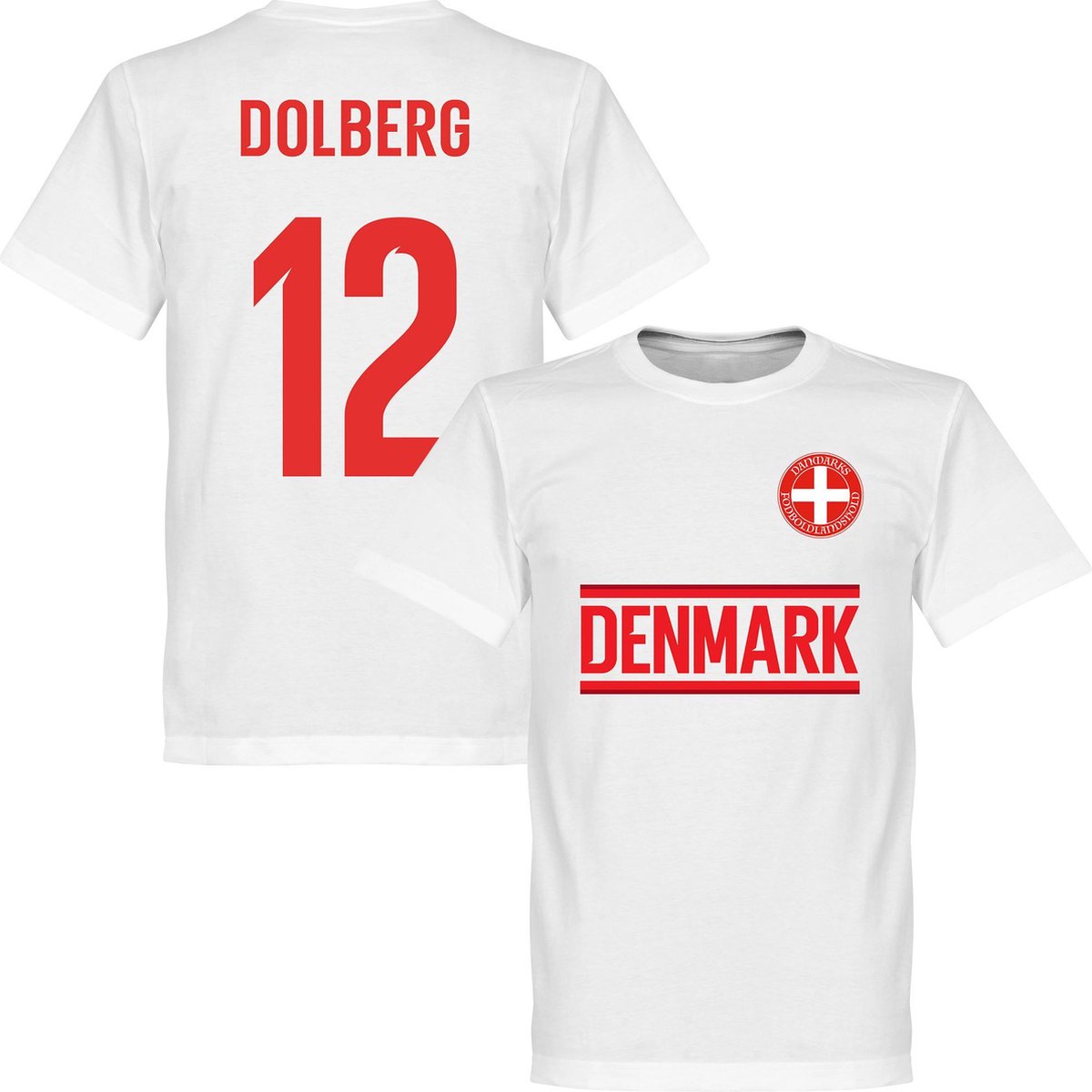 1200x1200-2859 Denemarken Dolberg 12 Team T-Shirt - Wit - XS - Afbeelding 1