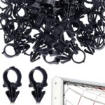 Voetbal doelnet clips - Netbevestigers Netclips - Voetbaltraining - Scheurbestendig ontwerp - 25 x 9 cm - Zwart