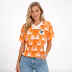 Nederlands Elftal Shirt Dames - Retro Oranje WK 2026 - Custom: Shirred & Peplum - Maat S