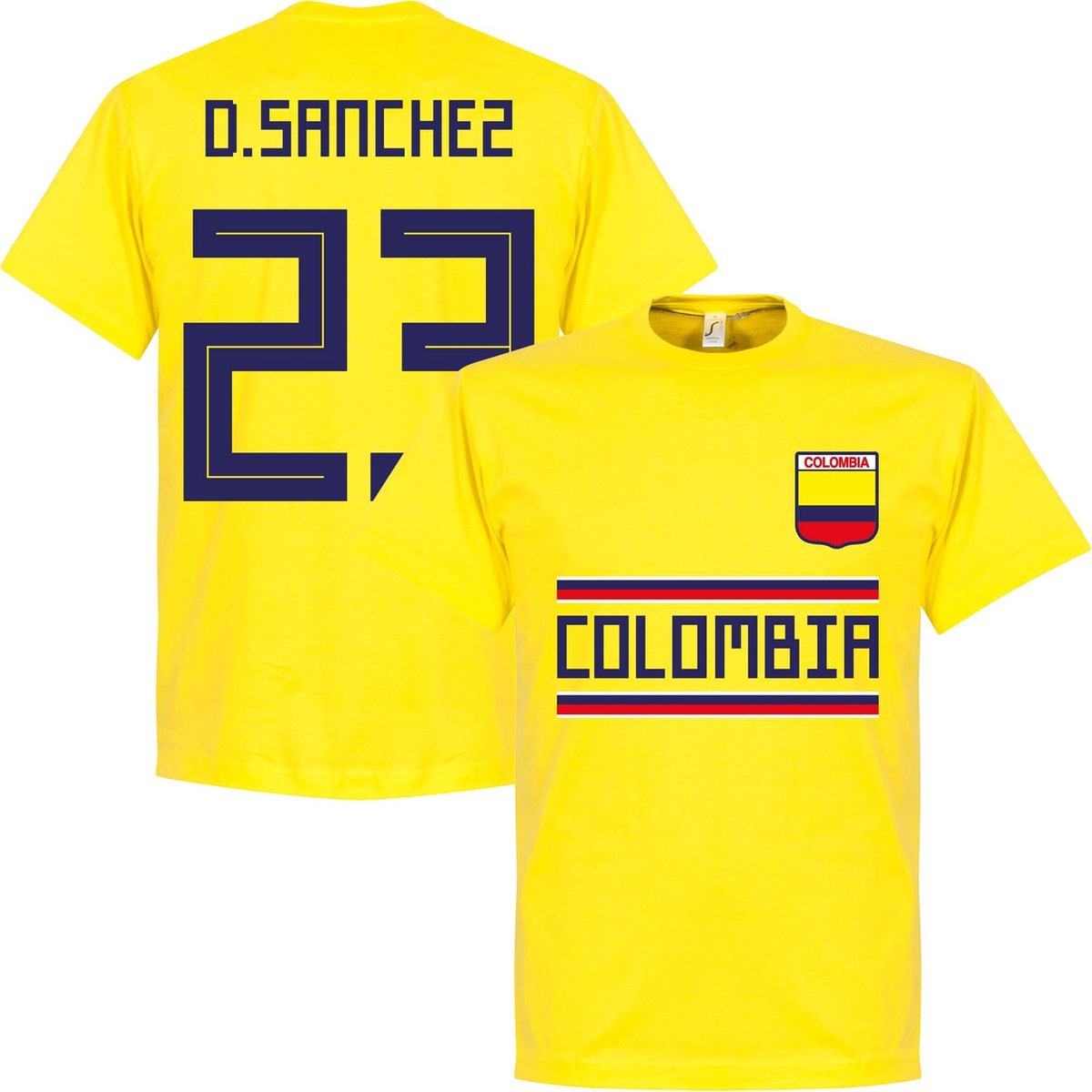 1200x1200-375 Colombia D. Sanchez 23 Team T-Shirt - Geel - XXL - Afbeelding 1
