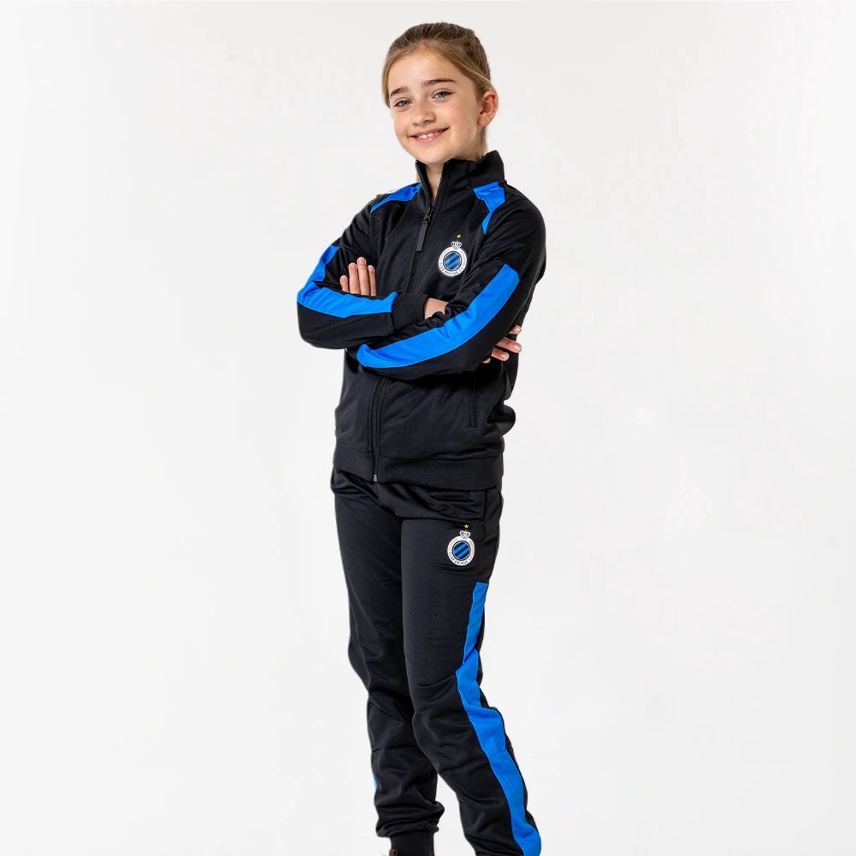 1200x1200-393 Club Brugge Trainingspak voor Kinderen - Maat 116 t/m 164 - Zwart - Blauw - Officiële Fanmerchandise - Afbeelding 1