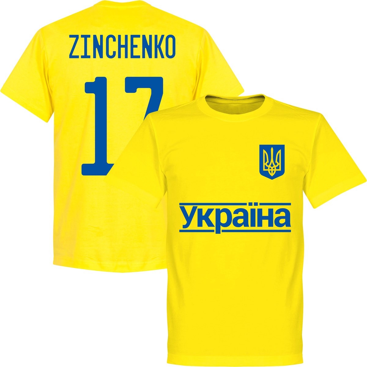 1200x1200-398 Oekraïne Zinchenko 17 Team T-Shirt - Geel - XL - Afbeelding 1
