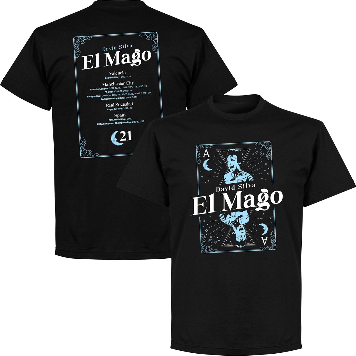 1200x1200-425 David Silva El Mago Honours T-shirt - Zwart - S - Afbeelding 1
