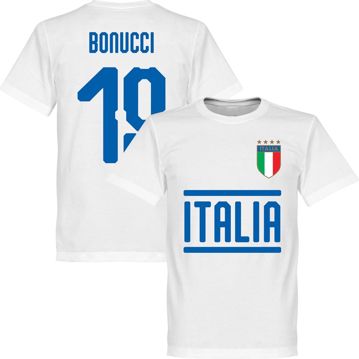 1200x1200-477 Italië Bonucci 19 Team T-Shirt - Wit - 5XL - Afbeelding 1