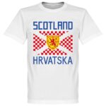 Schotland Kroatië Supporters T-Shirt - Wit - XXL