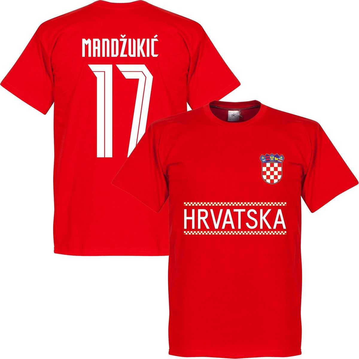 1200x1200-59 Kroatië Mandzukic Team T-Shirt 2021-2022 - Rood - Kinderen - 140 - Afbeelding 1