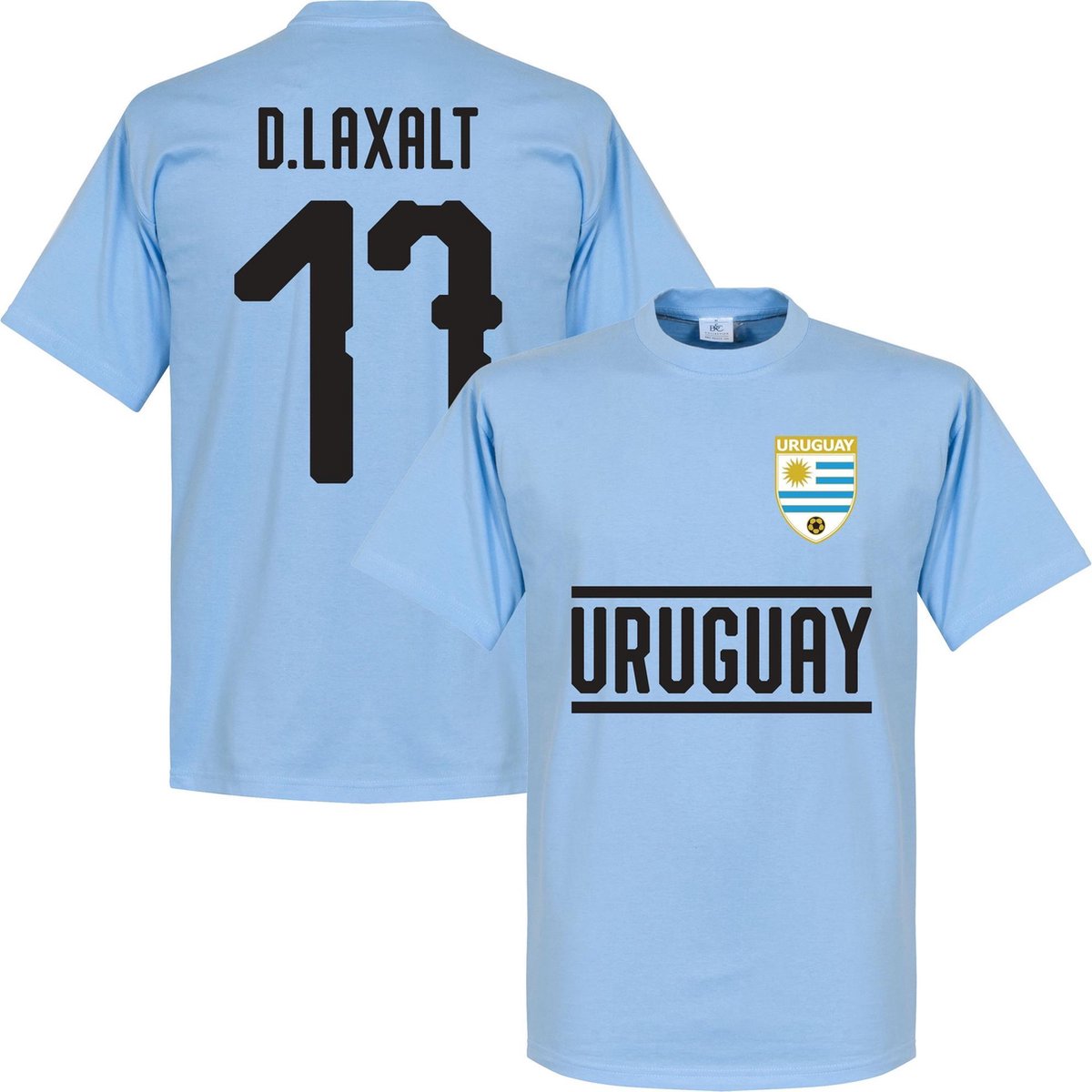 1200x1200-598 Uruguay D. Laxalt 17 Team T-Shirt - Licht Blauw - XL - Afbeelding 1
