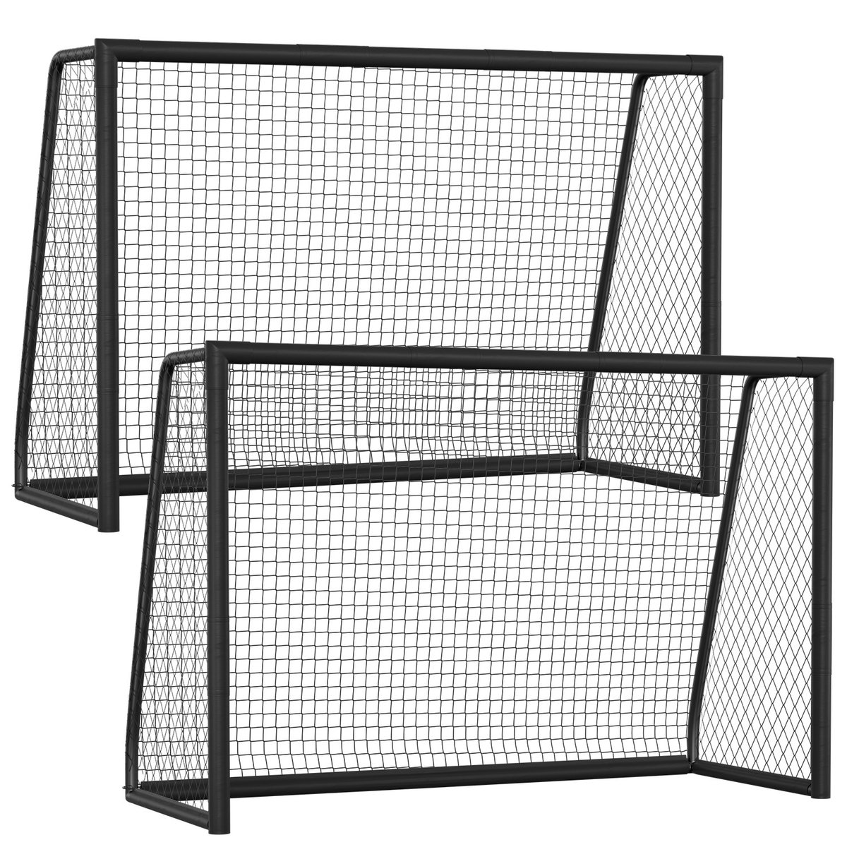 1200x1200-686 2 voetbaldoelen 300 x 200 x 120 cm inclusief stoffen doel luchtpomp en grondanker - Afbeelding 1