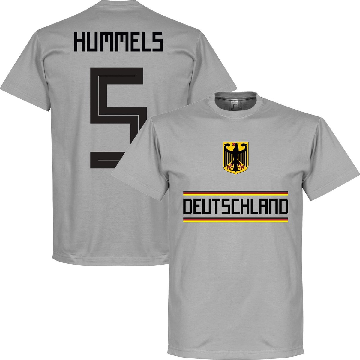 1200x1200-719 Duitsland Hummels 5 Team T-Shirt - Grijs - XL - Afbeelding 1