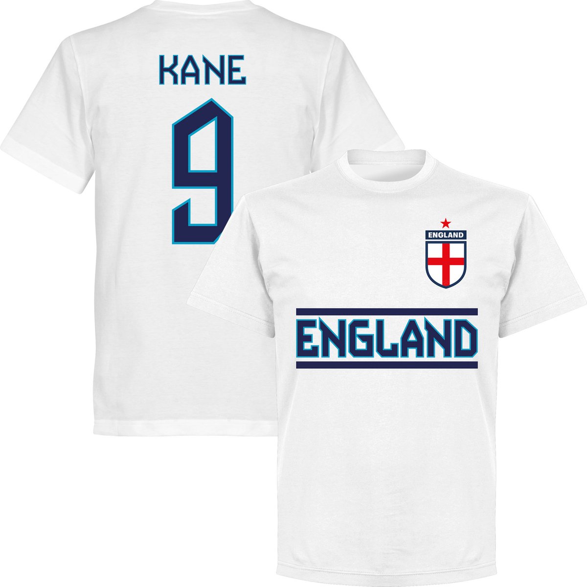 1200x1200-743 Engeland Kane 9 Team T-Shirt - Wit - Kinderen - 98 - Afbeelding 1