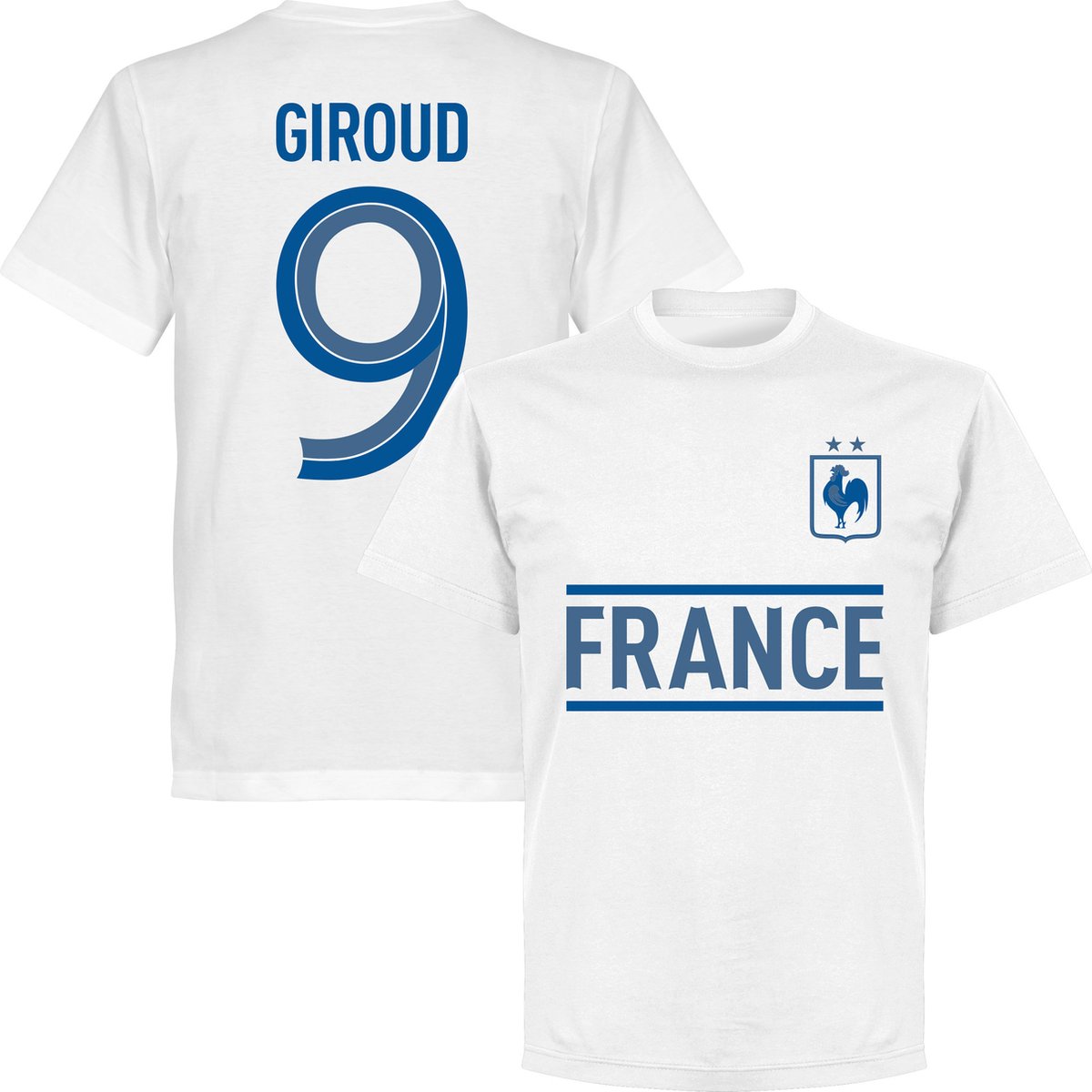 1200x1200-842 Frankrijk Giroud 9 Team T-Shirt - Wit - Kinderen - 98 - Afbeelding 1