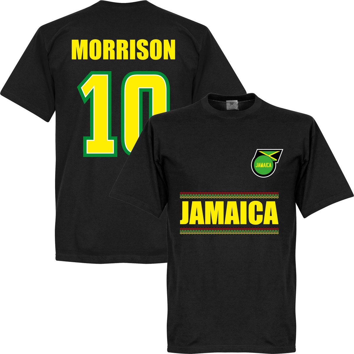 1200x1200-868 Jamaica Morrison 10 Team T-Shirt - Zwart - XL - Afbeelding 1