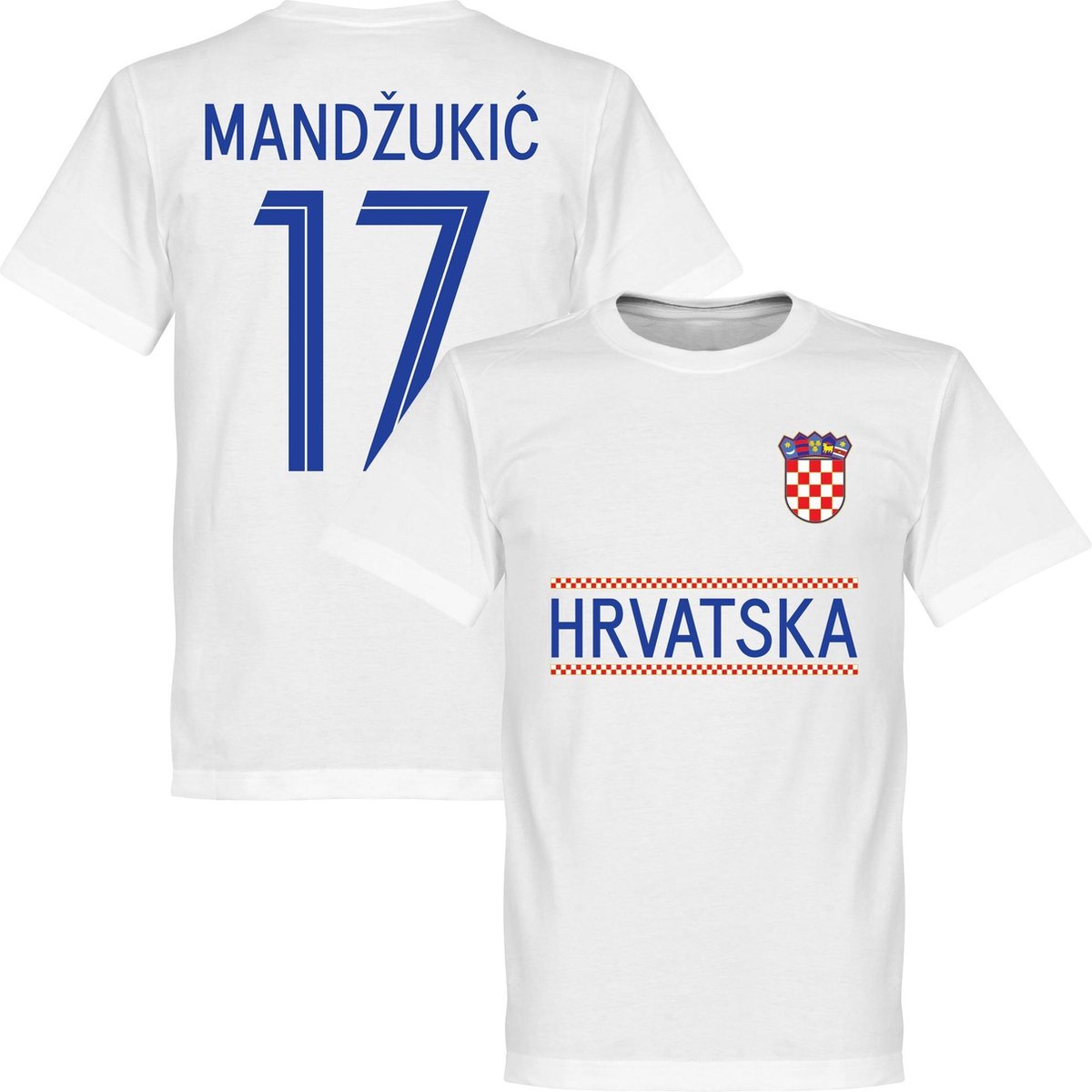 1200x1200-894 Kroatie Mandzukic 17 Team T-Shirt - Wit - XXL - Afbeelding 1