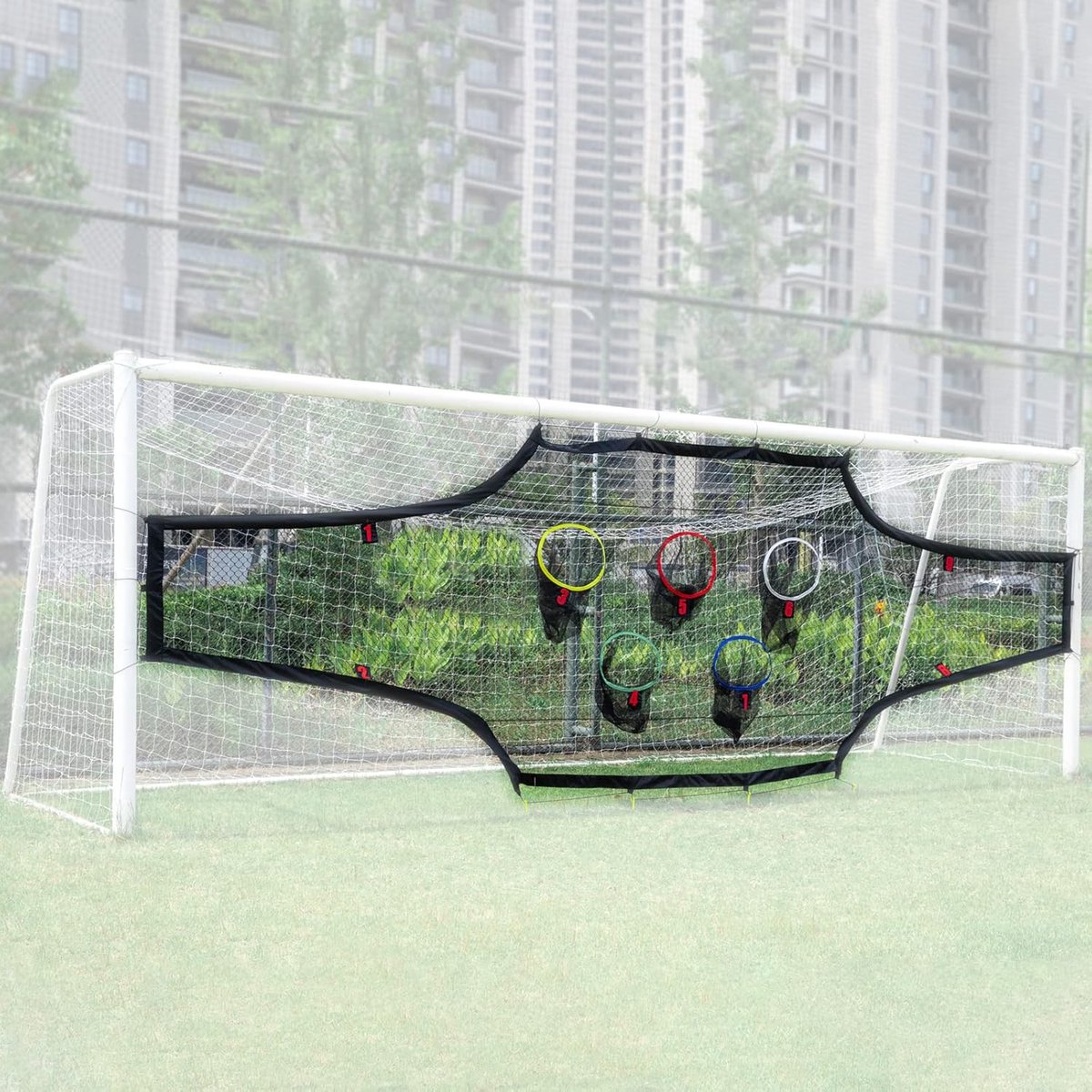 1200x1200-93 Draagbaar Voetbal Doel met 9 Scoring Zones - Ideaal voor Training en Oefeningen - Afbeelding 1