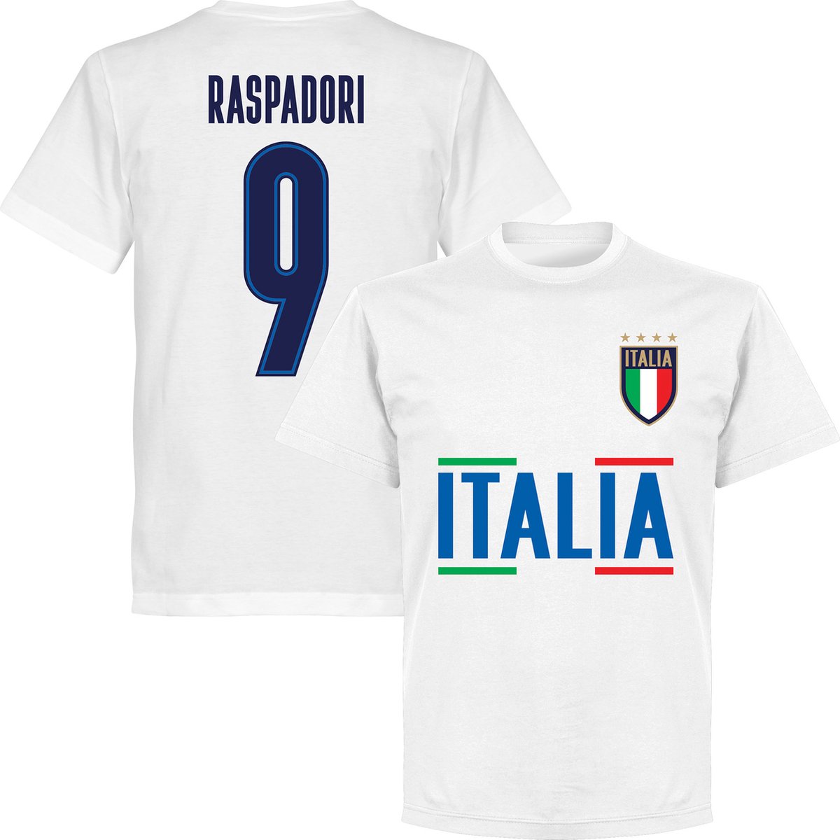 1200x1200-936 Italië Squadra Azzurra Raspadori Team T-Shirt - Wit - XXXXL - Afbeelding 1