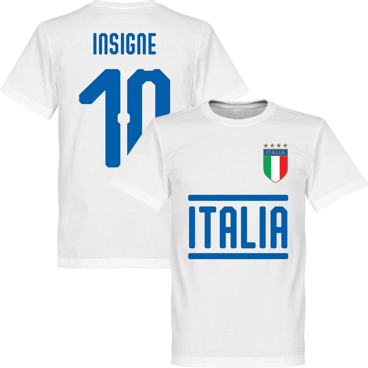 1200x1200-945 Italië Insigne 10 Team T-Shirt - Wit - S - Afbeelding 1