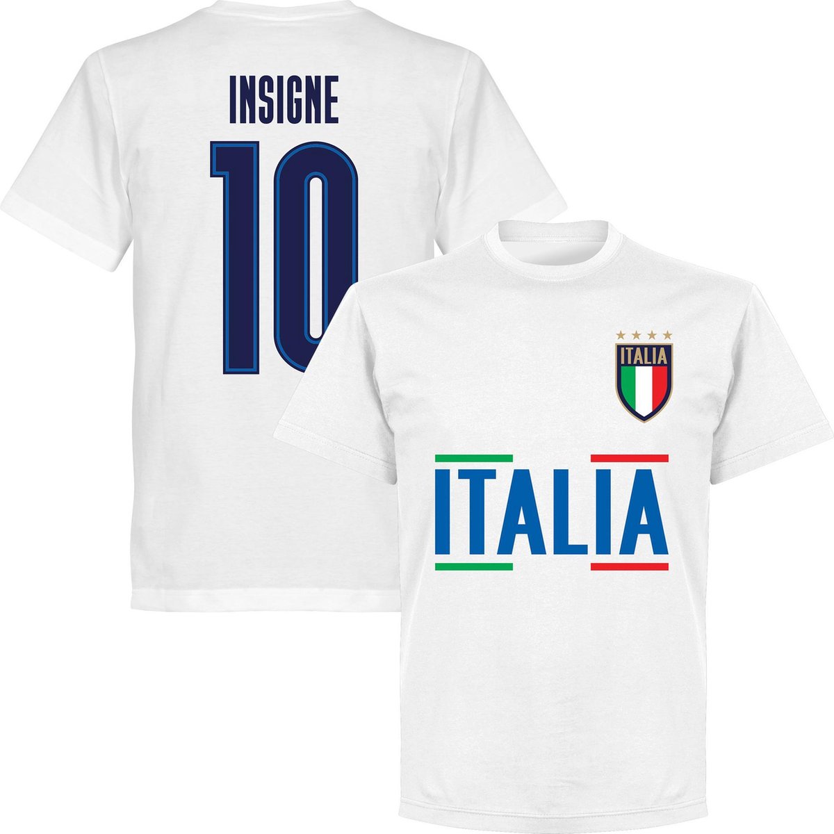 1200x1200-982 Italië Insigne 10 Team T-Shirt - Wit - L - Afbeelding 1