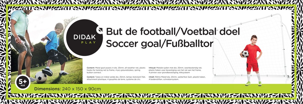 1200x412 Didak Play Voetbaldoel - 240x150x90 cm - Afbeelding 1
