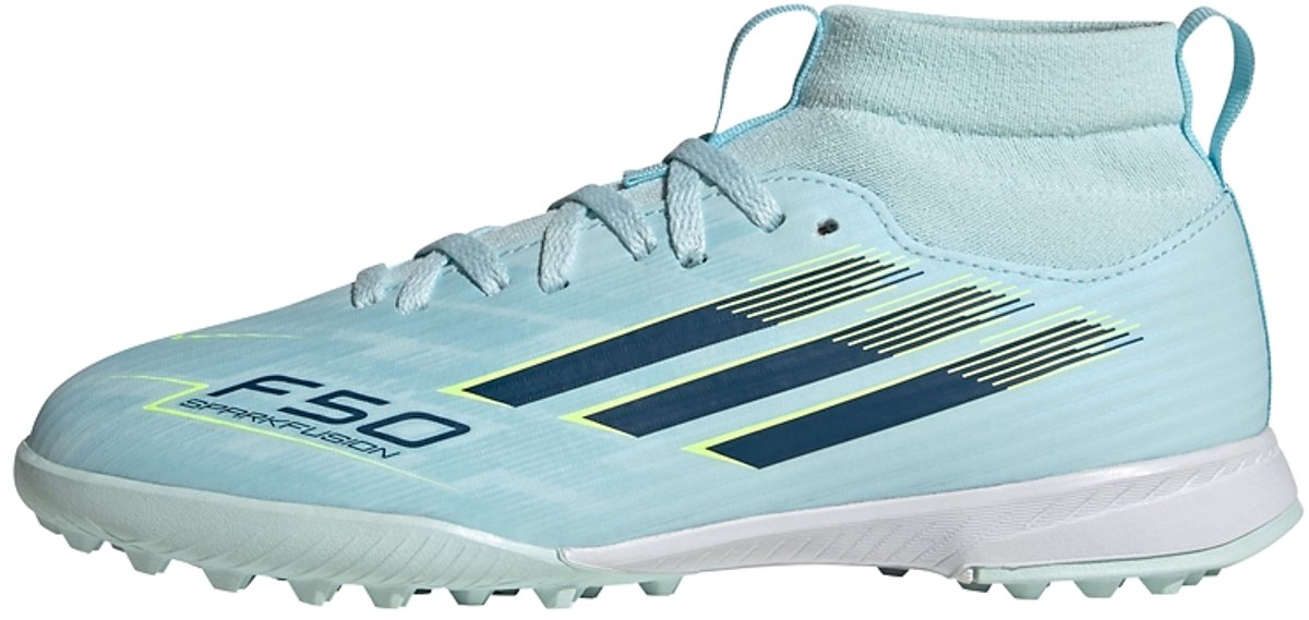 1200x569-5 Adidas Performance F50 Sparkfusion League Mid Cut Turf Voetbalschoenen Kids - Kinderen - Blauw - Afbeelding 1