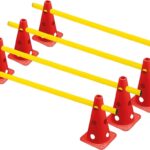 Obstakel Set - Trainings Set - Sport Training - Stevig Ontwerp - 8 Kegels 22.5cm - Rood Geel
