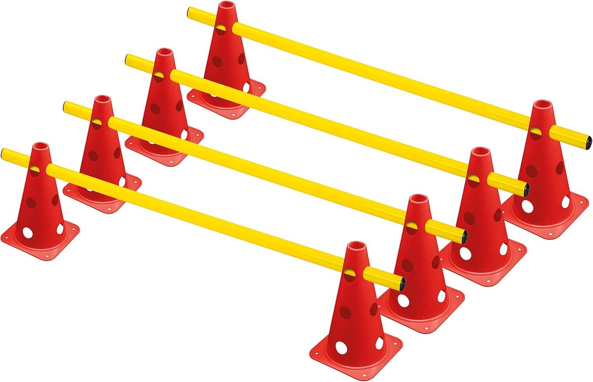 1200x774 Obstakel Set - Trainings Set - Sport Training - Stevig Ontwerp - 8 Kegels 22.5cm - Rood Geel - Afbeelding 1