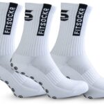 FitSockr Gripsokken Voetbal 3 Paar - Sportsokken - Voetbalsokken - Padel sokken - Antislip Sokken Heren/Dames/Kind - One - Wit - Maat 44-48