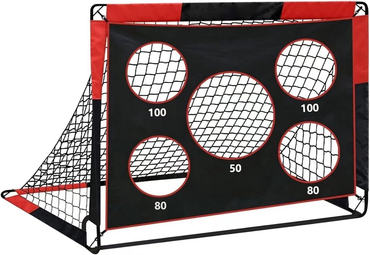 1200x826-2 2-in-1 Opvouwbaar Voetbaldoel met Trainingswand - Kinderen Binnen & Buiten - Afbeelding 1