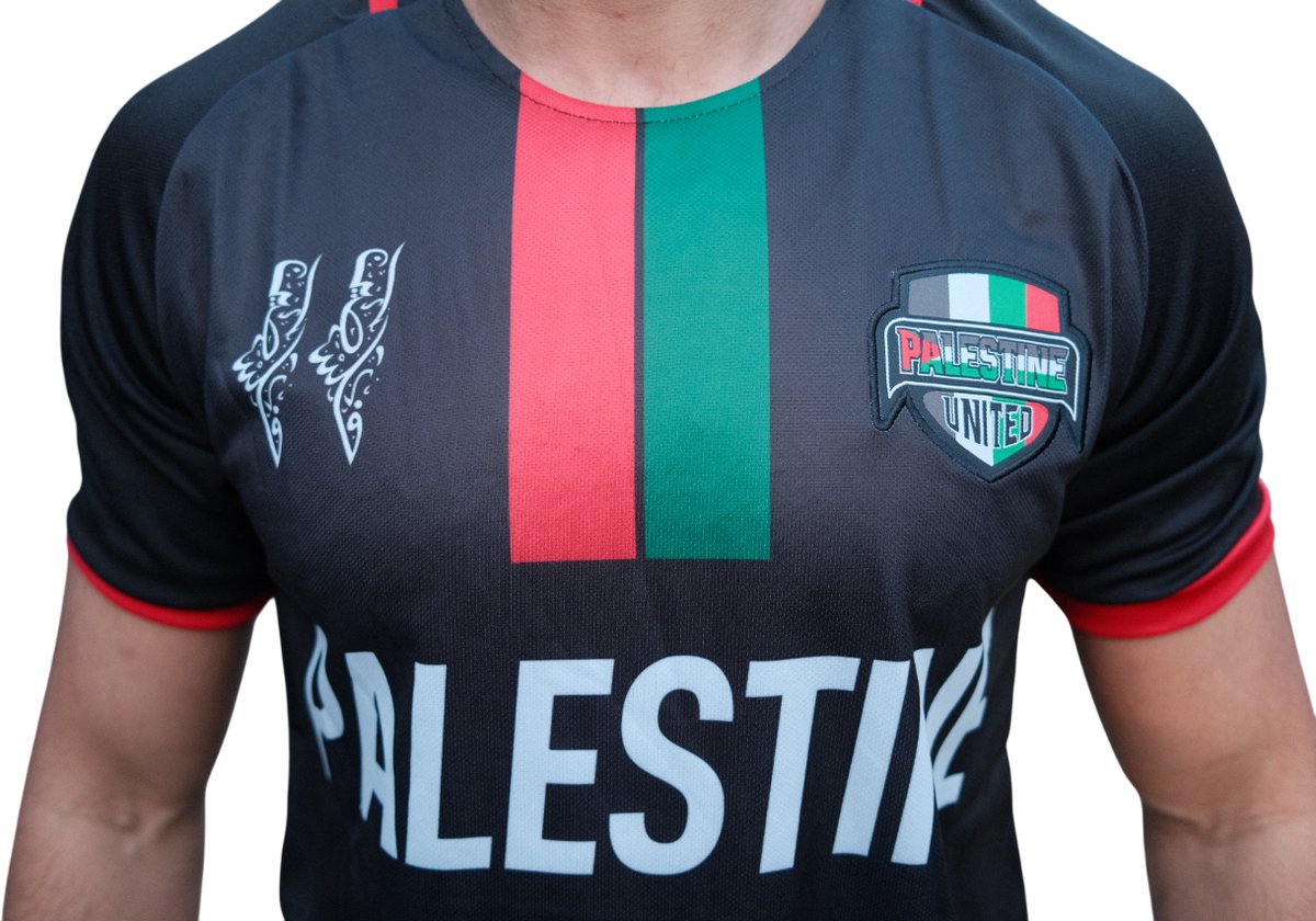 1200x840-2 Palestine United Voetbal T-shirt Unisex Zwart - Palestina United - Football Jersey - Maat XL - Afbeelding 1