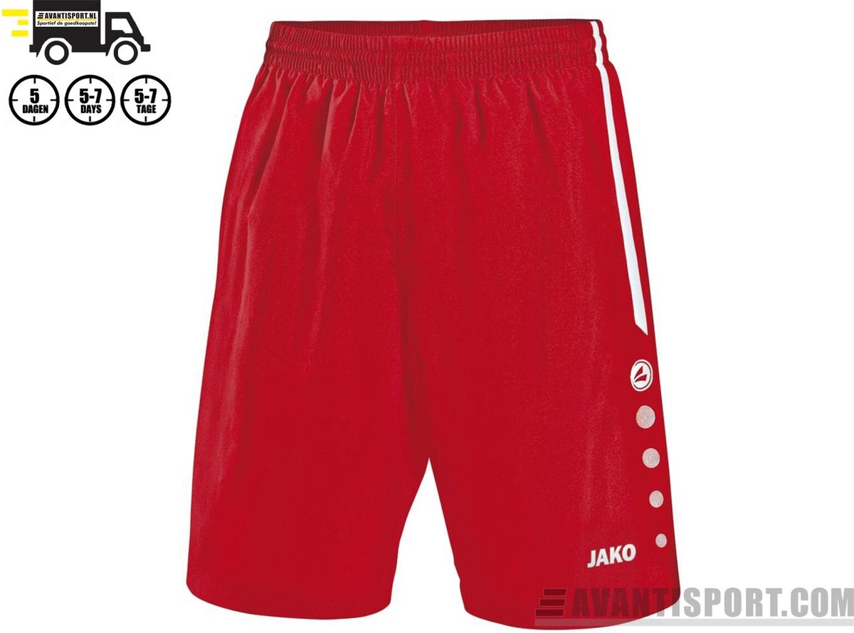 1200x889 Jako Turin Short - Voetbalbroek - Mannen - Maat L - Rood - Afbeelding 1