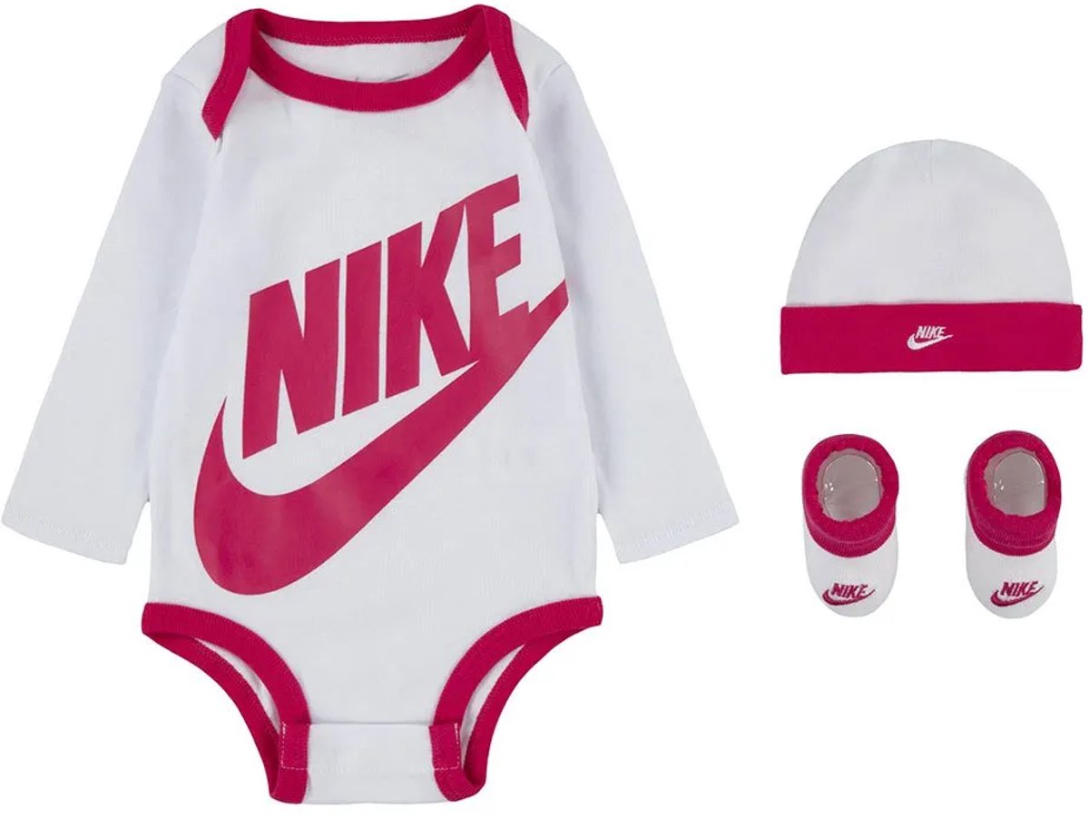 1200x902-8 Nike Kids Futura Logo Set Met Lange Mouwen 3 Eenheden Wit 6-12 Months Jongens,Meisjes - Afbeelding 1