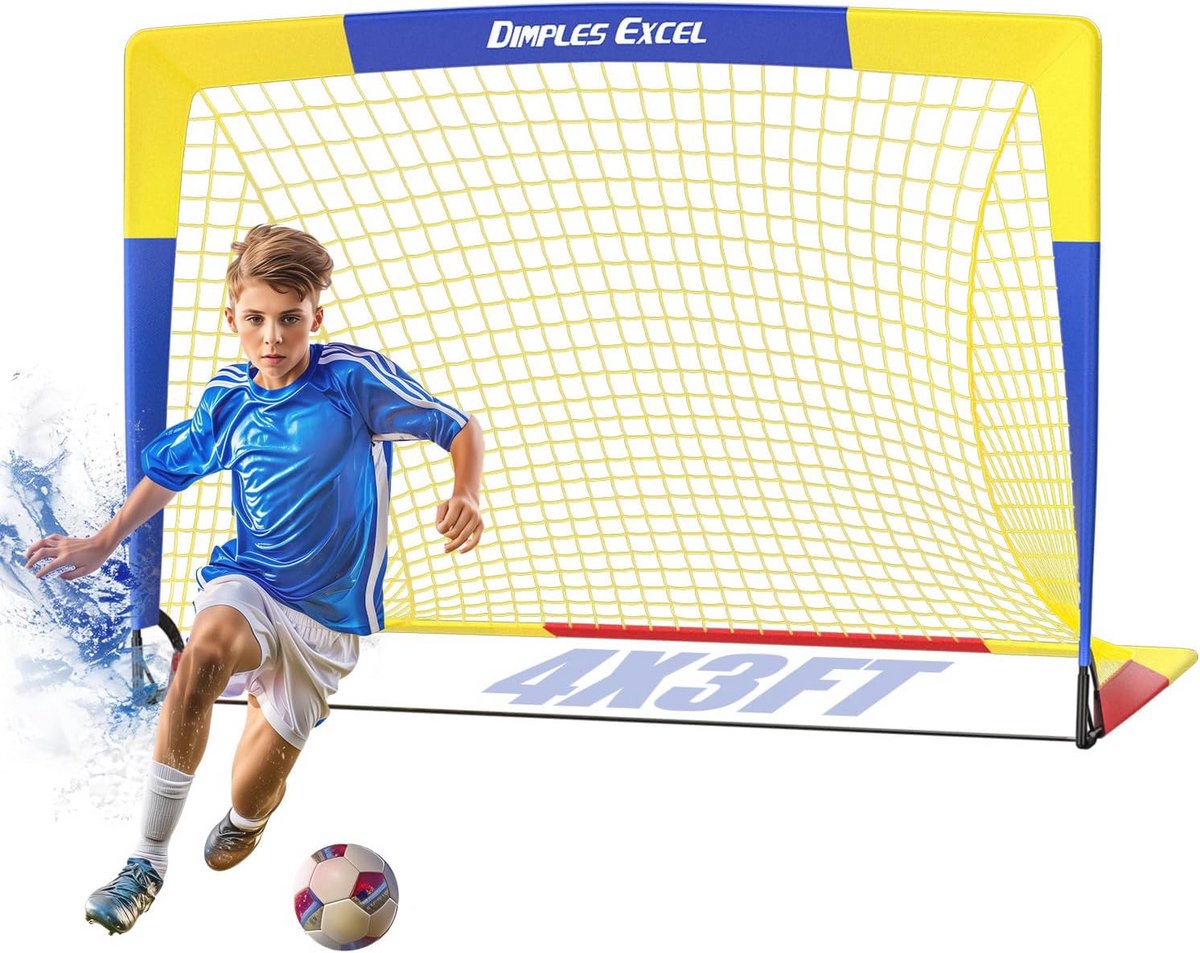 1200x953-4 Pop-up Voetbal Doel voor Kinderen - 4x3 FT Voetbalnet voor Training - Afbeelding 1