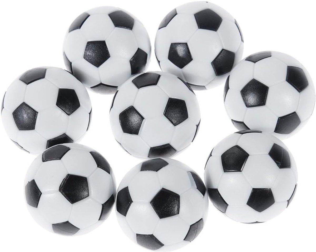 1200x956-3 Set van 8 Mini Tafelvoetbal Ballen in Zwart en Wit - Perfect voor Tafelvoetbal Spelletjes en Competities - Afbeelding 1