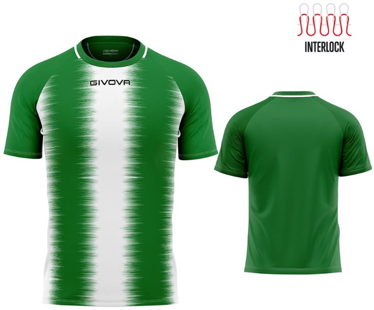 1200x994 Sportshirt Givova Streep Groen-wit Groen - XL - Afbeelding 1