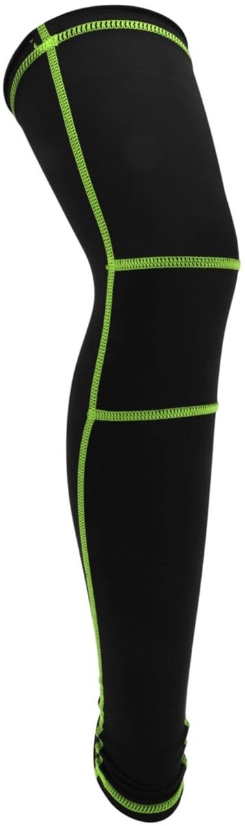357x1200 Geprofileerde kniebeschermer voor sport, uniseks, ideaal voor hardlopen en voetbal, maat L, zwart en neongroen, optimale bescherming en comfort - Afbeelding 1