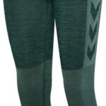 Hummel Damen Tights/Leggins Hmlclea Seamless Mid Waist Tights Green Gables/Garden Topiary Me-XS
