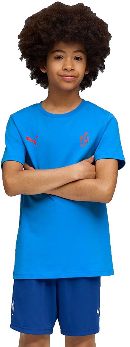 451x1200-1 Puma Neymar Jr Playmaker T-shirt Met Korte Mouwen Blauw 5-6 Years Jongens - Afbeelding 1