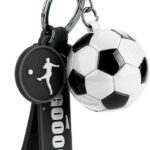 Voetbal Sleutelhanger - Leuke Geschenken voor Sport Fans - Jongens en Meisjes - Siliconen - Nieuwigheid - Party Gunsten - School Beloning - Witte Sleutelhanger met voetbal thema