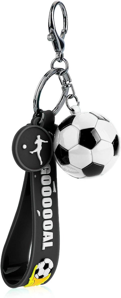 486x1200-5 Voetbal Sleutelhanger - Leuke Geschenken voor Sport Fans - Jongens en Meisjes - Siliconen - Nieuwigheid - Party Gunsten - School Beloning - Witte Sleutelhanger met voetbal thema - Afbeelding 1