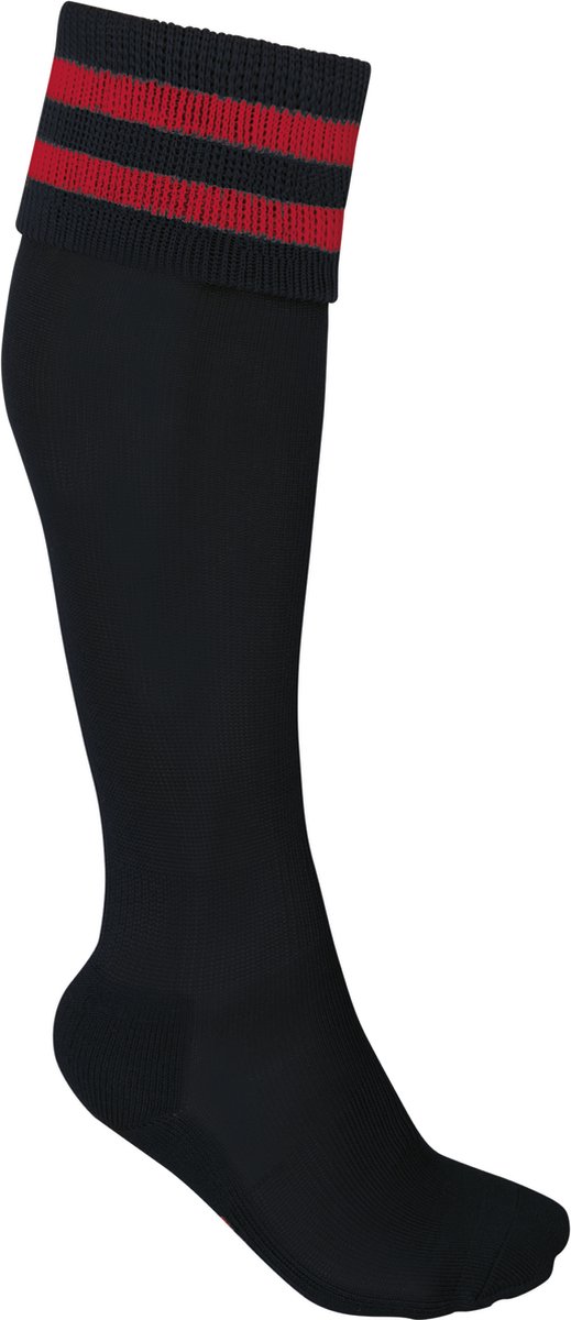 519x1200-9 PROACT® Sportsokken Met Contraststrepen PA015 - Black / Sporty Red - 31/34 EU - Afbeelding 1